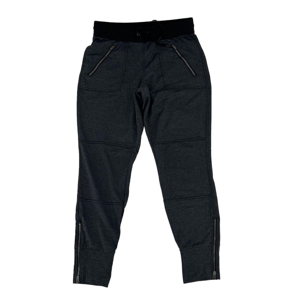 Athleta Farallon Athleisure Elastic Pull On Zipper Ankle Jogger Pants S Gray
